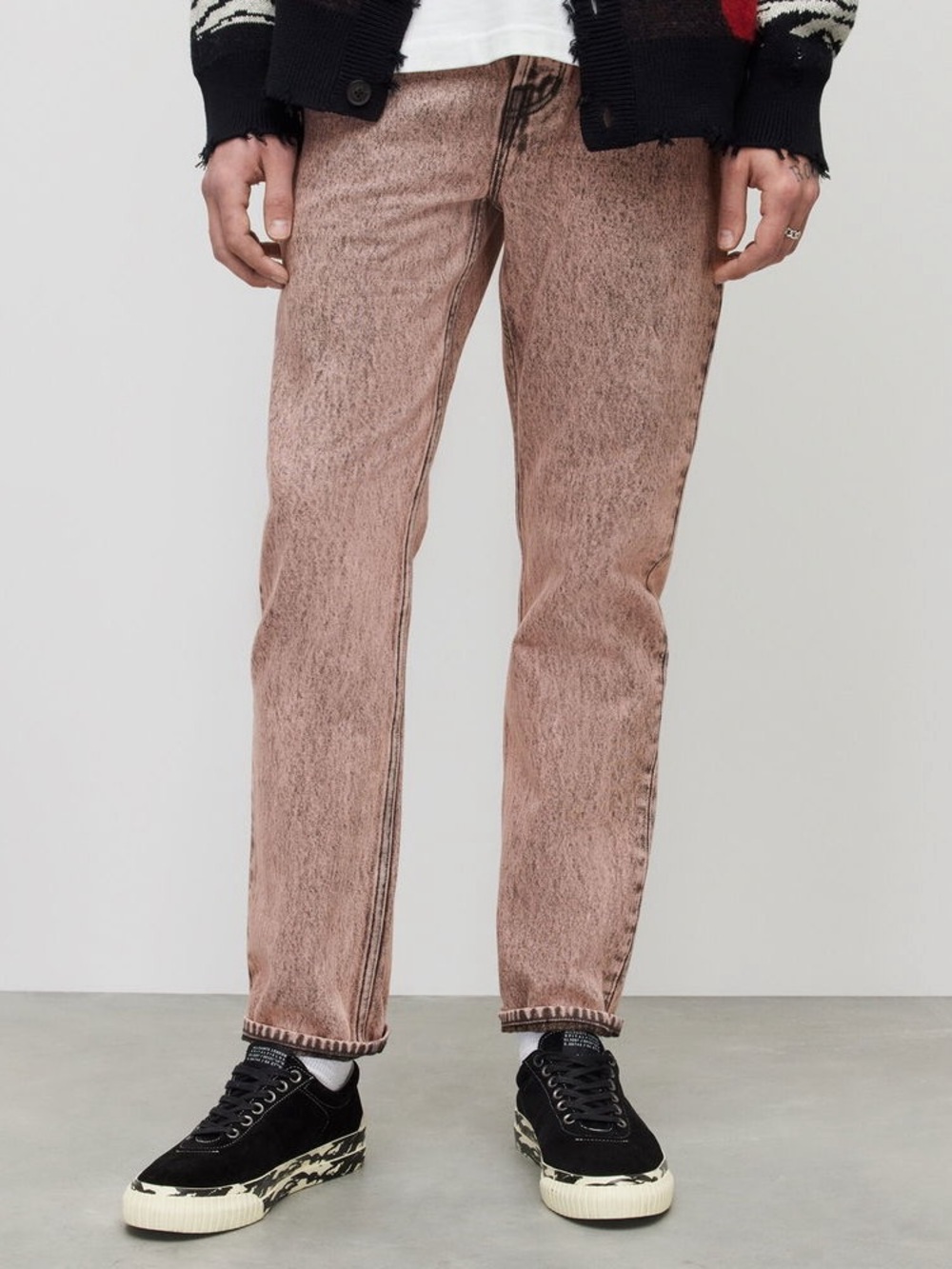 All Saints Curtis Faded Pink Straight Jeans